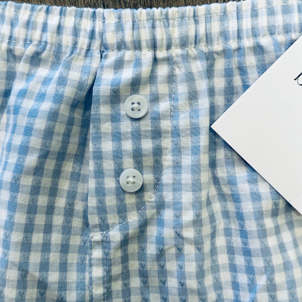 NWT Black Ibis Womens Sz XL Boxer Lounge Sleep Shorts Blue Gingham Plaid Comfort - Picture 4 of 10